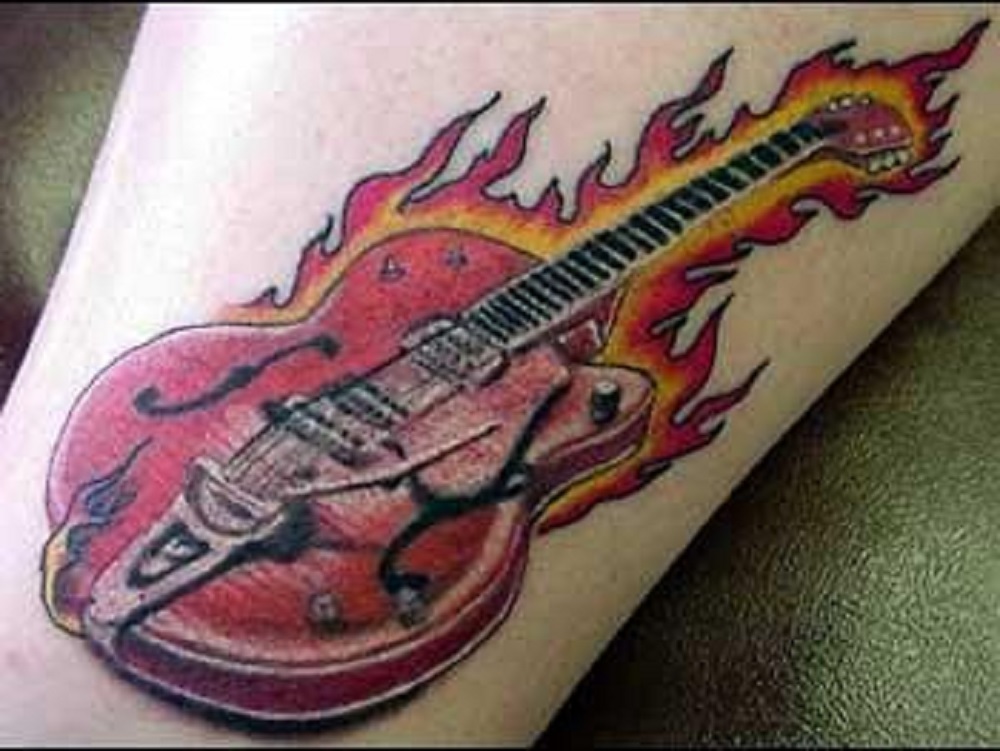 Flaming Guitar 